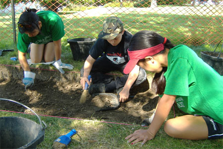 Upper Year participants excavate at the Warden's Residence, 2010.